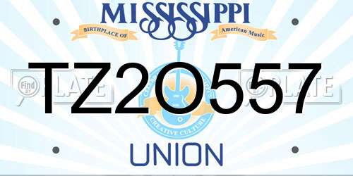 TZ2O557 Mississippi License Plate