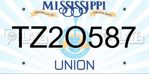 TZ2O587 Mississippi License Plate