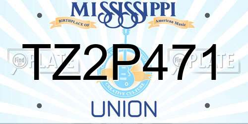 TZ2P471 Mississippi License Plate