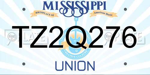TZ2Q276 Mississippi License Plate