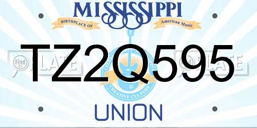 TZ2Q595 Mississippi License Plate