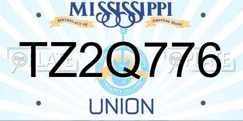 TZ2Q776 Mississippi License Plate
