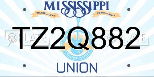 TZ2Q882 Mississippi License Plate