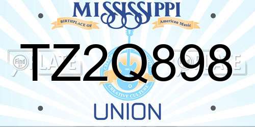 TZ2Q898 Mississippi License Plate