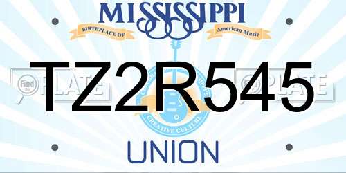 TZ2R545 Mississippi License Plate