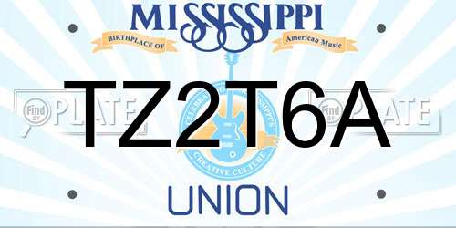 TZ2T6A Mississippi License Plate