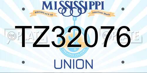 TZ32076 Mississippi License Plate