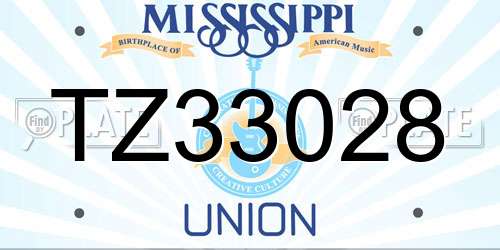 TZ33028 Mississippi License Plate