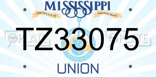 TZ33075 Mississippi License Plate