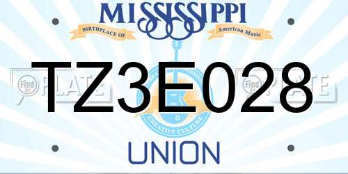 TZ3E028 Mississippi License Plate