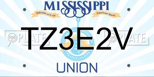 TZ3E2V Mississippi License Plate