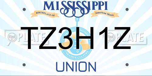 TZ3H1Z Mississippi License Plate