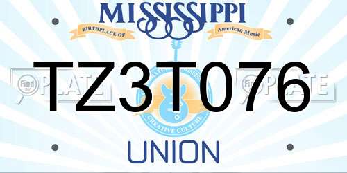 TZ3T076 Mississippi License Plate