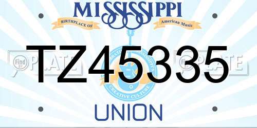 TZ45335 Mississippi License Plate