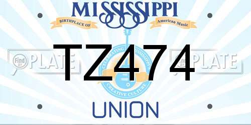 TZ474 Mississippi License Plate