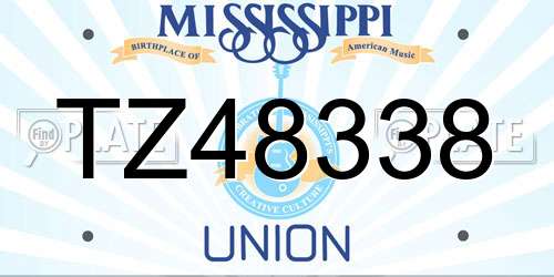 TZ48338 Mississippi License Plate