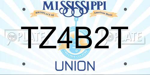 TZ4B2T Mississippi License Plate