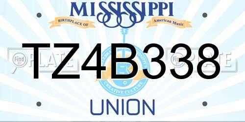 TZ4B338 Mississippi License Plate