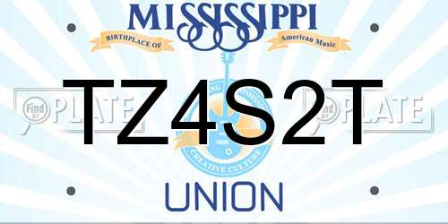 TZ4S2T Mississippi License Plate