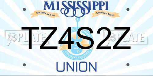 TZ4S2Z Mississippi License Plate