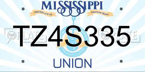 TZ4S335 Mississippi License Plate