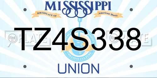 TZ4S338 Mississippi License Plate