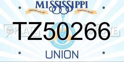 TZ50266 Mississippi License Plate
