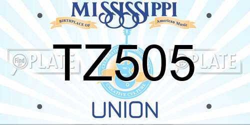 TZ505 Mississippi License Plate