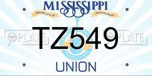 TZ549 Mississippi License Plate