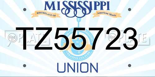 TZ55723 Mississippi License Plate