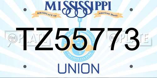 TZ55773 Mississippi License Plate