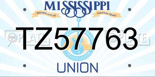 TZ57763 Mississippi License Plate