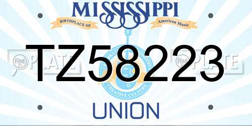 TZ58223 Mississippi License Plate