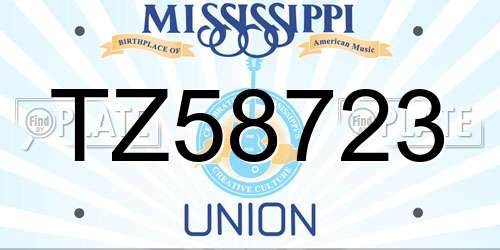 TZ58723 Mississippi License Plate