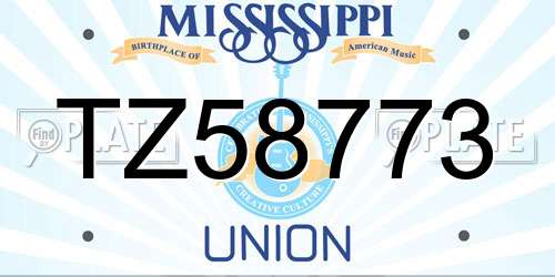 TZ58773 Mississippi License Plate