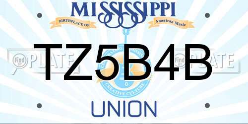 TZ5B4B Mississippi License Plate