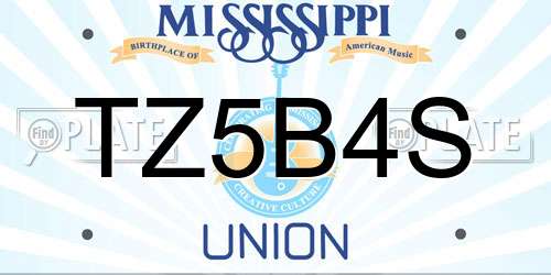 TZ5B4S Mississippi License Plate