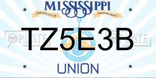 TZ5E3B Mississippi License Plate