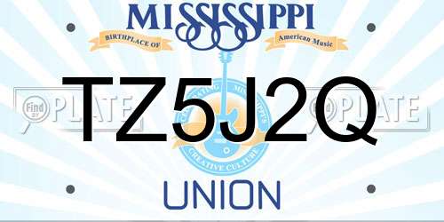 TZ5J2Q Mississippi License Plate