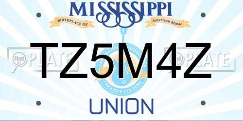 TZ5M4Z Mississippi License Plate