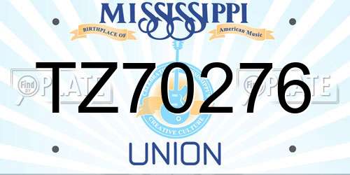 TZ70276 Mississippi License Plate