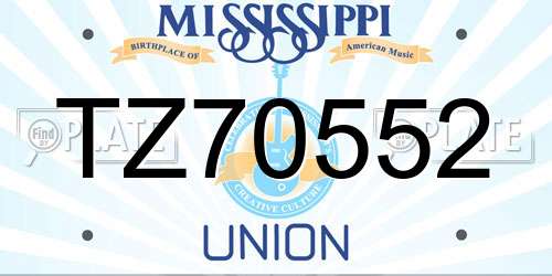 TZ70552 Mississippi License Plate