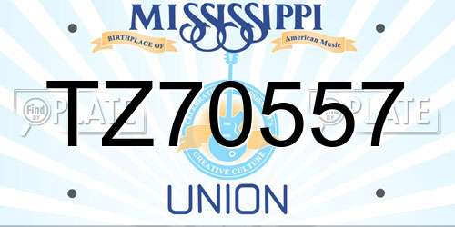 TZ70557 Mississippi License Plate