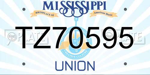TZ70595 Mississippi License Plate