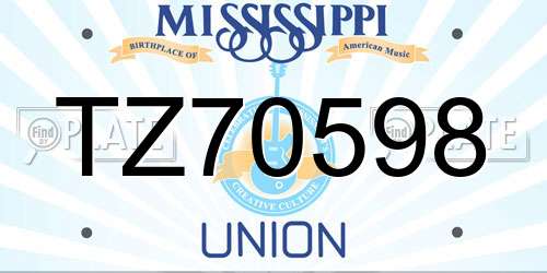 TZ70598 Mississippi License Plate