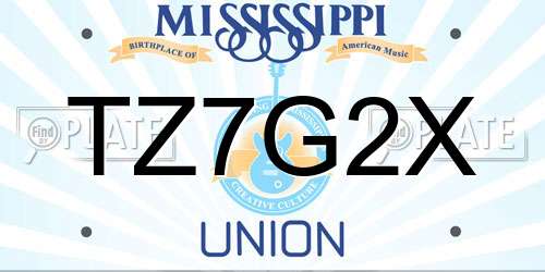TZ7G2X Mississippi License Plate