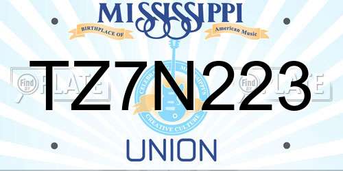TZ7N223 Mississippi License Plate