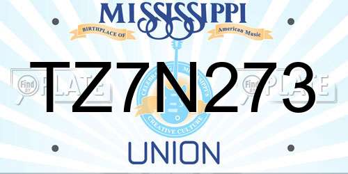 TZ7N273 Mississippi License Plate
