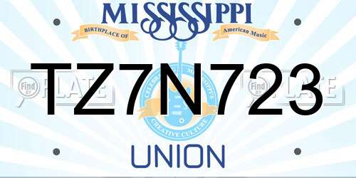 TZ7N723 Mississippi License Plate