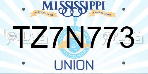 TZ7N773 Mississippi License Plate